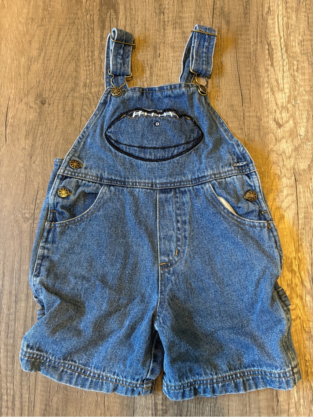 Vintage 2000s Y2K Toddler Football Shortalls Overalls Bibs 3T